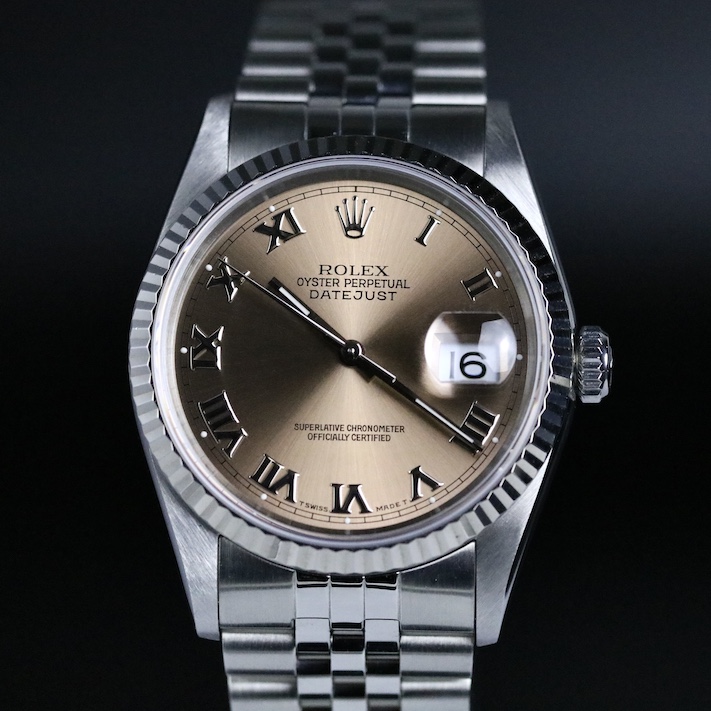 FS 1996 Rolex 16234 Datejust 36mm No Holes Case Pink Roman Dial