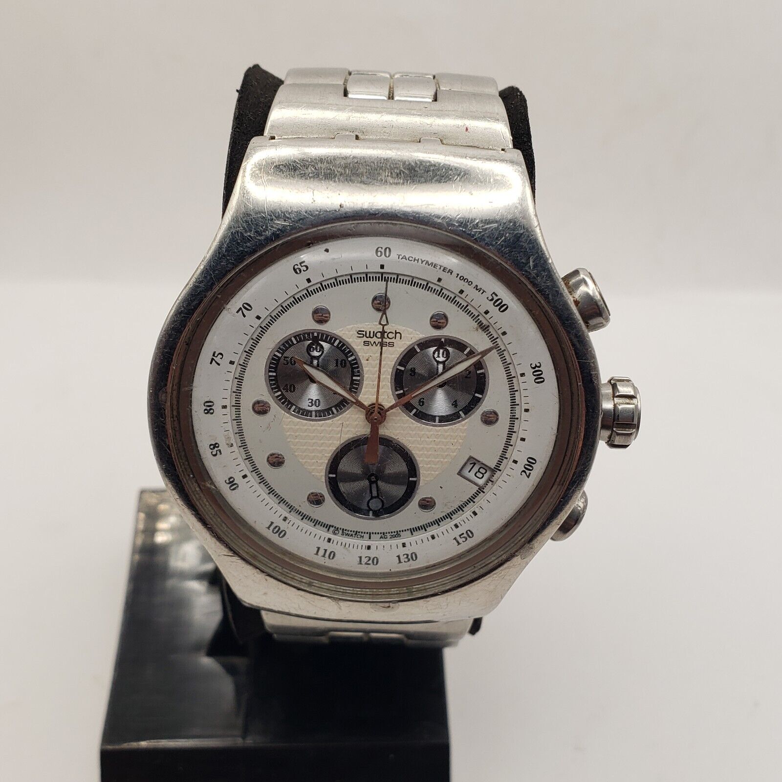 Swatch Swiss Irony V8 Quartz Panda Face Tachymeter