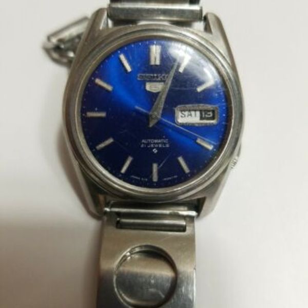 Seiko 5 6119 8090 Blue Vintage Automatic Japan 21 jewels Mechanical Watch  1960's | WatchCharts
