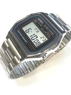 CASIO Digital Classic Alarm Chronograph A158WA A158 NEW SILVER TONE ...