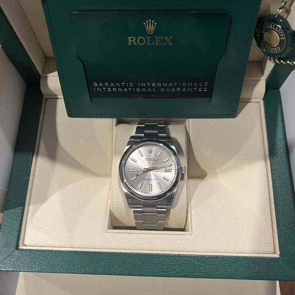 rolex op41 silver