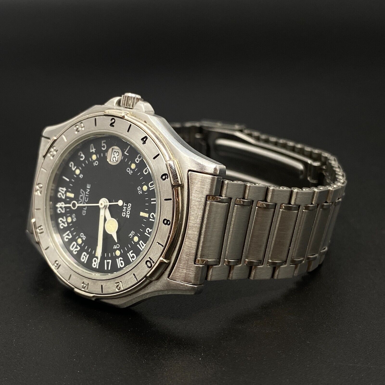 FALCON GMT 2000 腕時計 ジャンク品 Glycine RARE Falcon GMT 2000 Men's 24hr Quartz Watch | WatchCharts