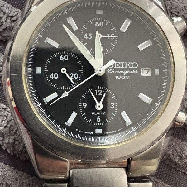 Seiko 7T62 Chronograph 100M Men's Silver Bracelet Watch - Untested ...