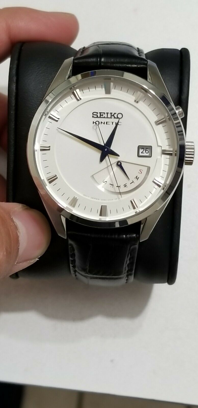 seiko kinetic leather strap srn071 srn071p1 srn071p men's watch