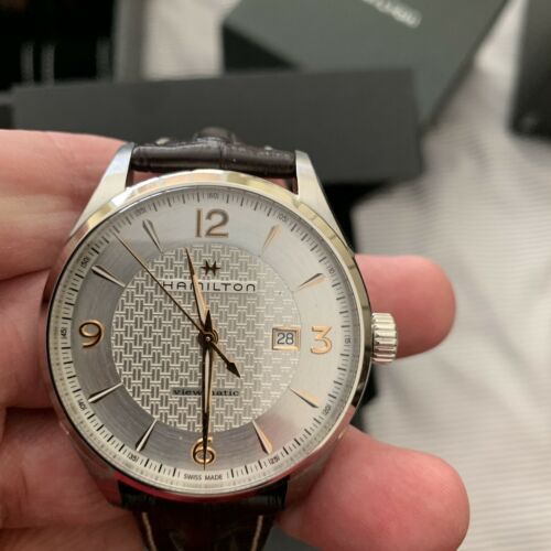 Hamilton Jazzmaster Automatic White Dial Leather Mens Watch 