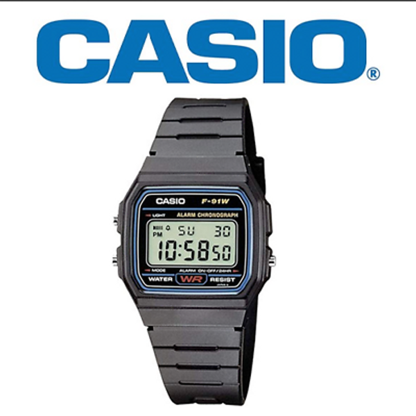 Casio F 91w 1yer Retro Casual Classic Digital Mens Watch With Black Resin Strap Watchcharts