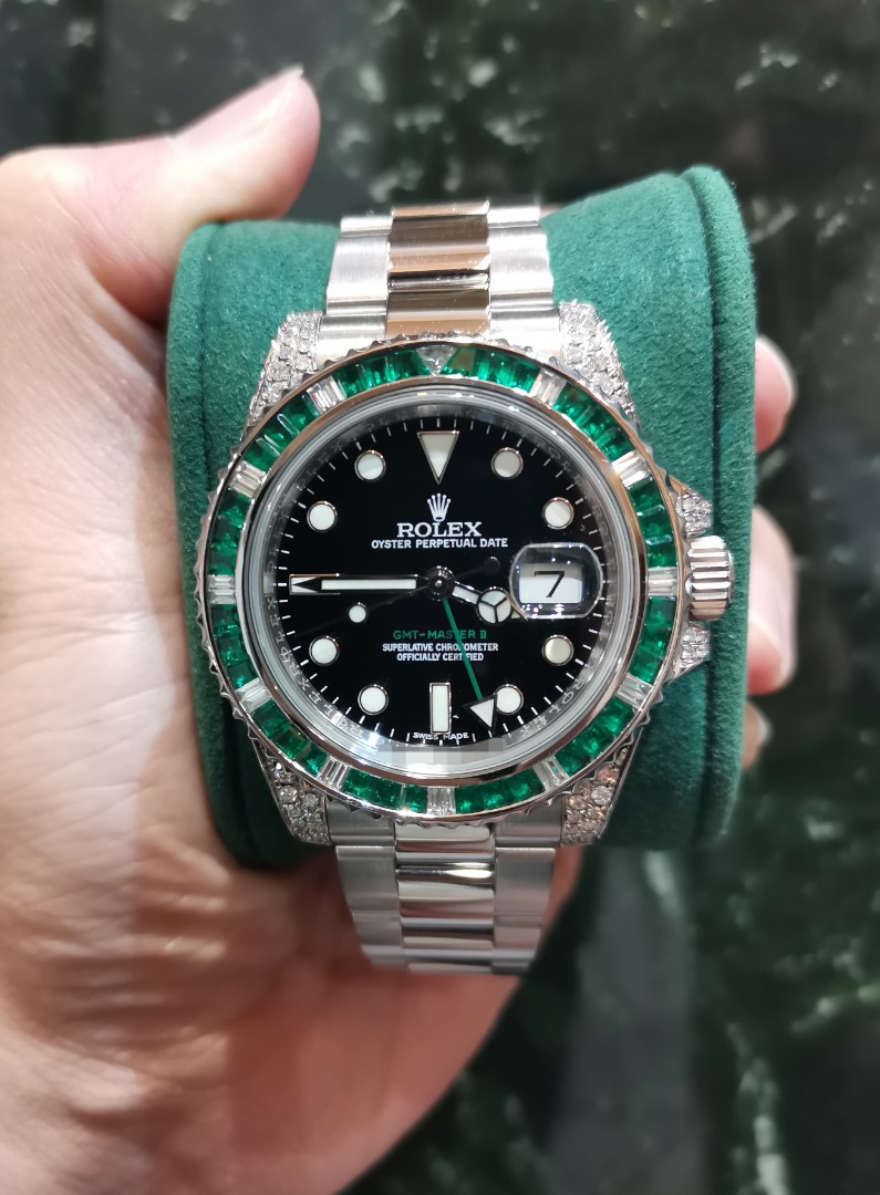 Rolex Gmt master 2 custom emerald 116710ln WatchCharts Marketplace