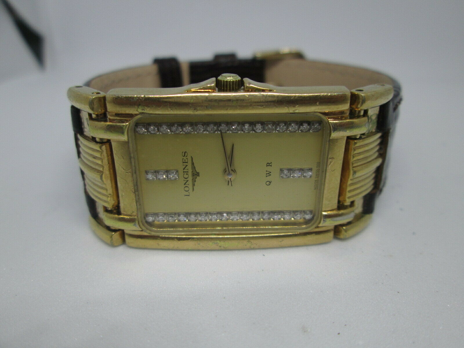 VINTAGE LONGINES QWR GOLDPLATED QUARTZ MENS DRESS WATCH