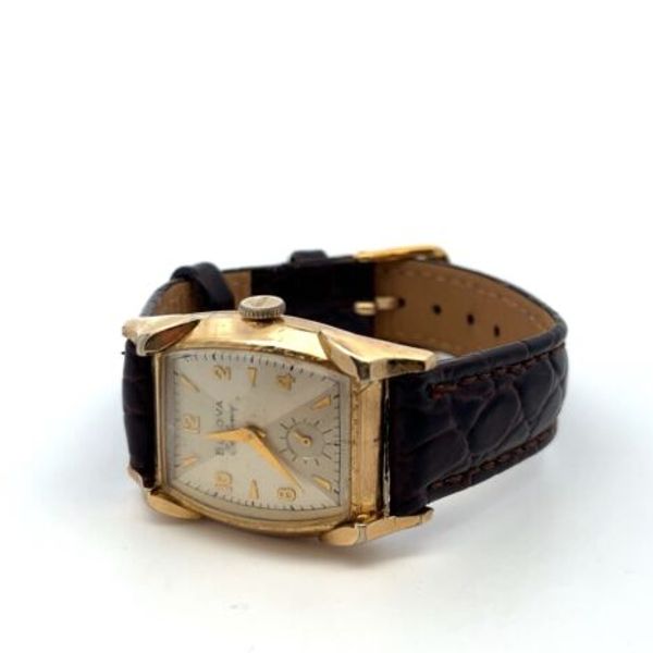 Vintage 26mm Bulova Excellency 10k Gold-Filled Rectangular Wristwatch ...