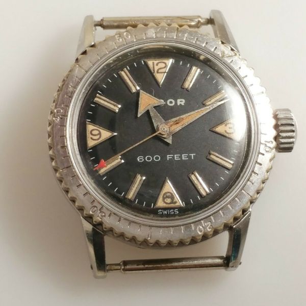 Vintage Dacor Mechanical Wind-Up Diver's Watch - 600 feet - Stainless ...