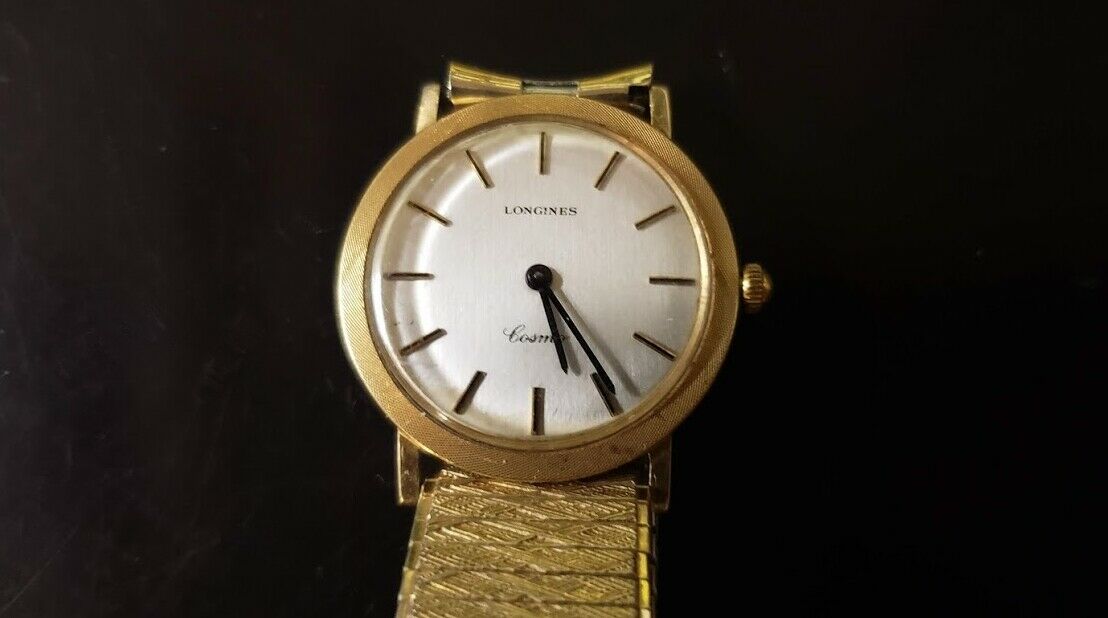 Longines Cosmo 1100 18k gold mechanical Mens Watch Vintage Hand