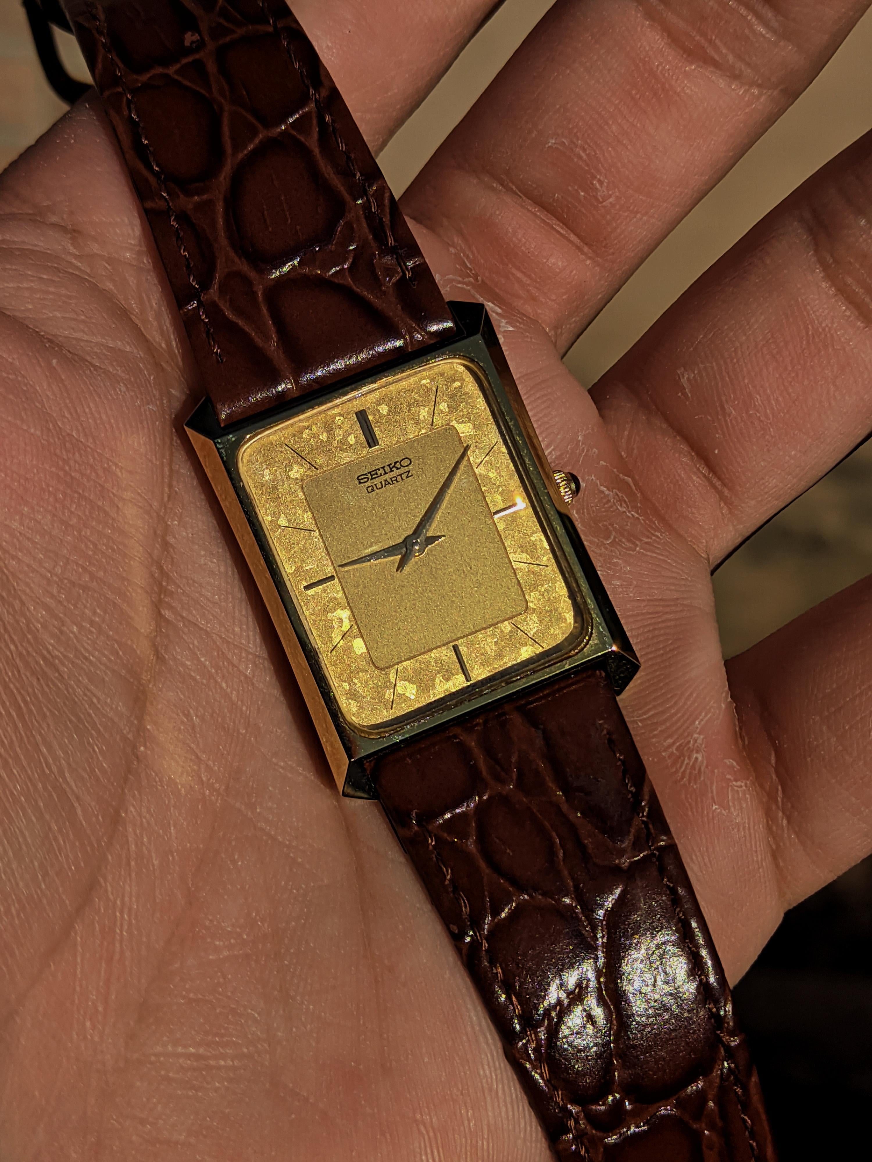 ヴィンテージ SEIKO 7430-5230 梨地文字盤 タンク 1984年製