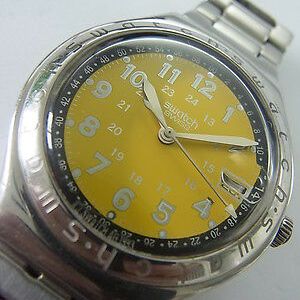 YGS409 Swatch 1997 Irony Big Happy Joe Yellow Date Classic Swiss