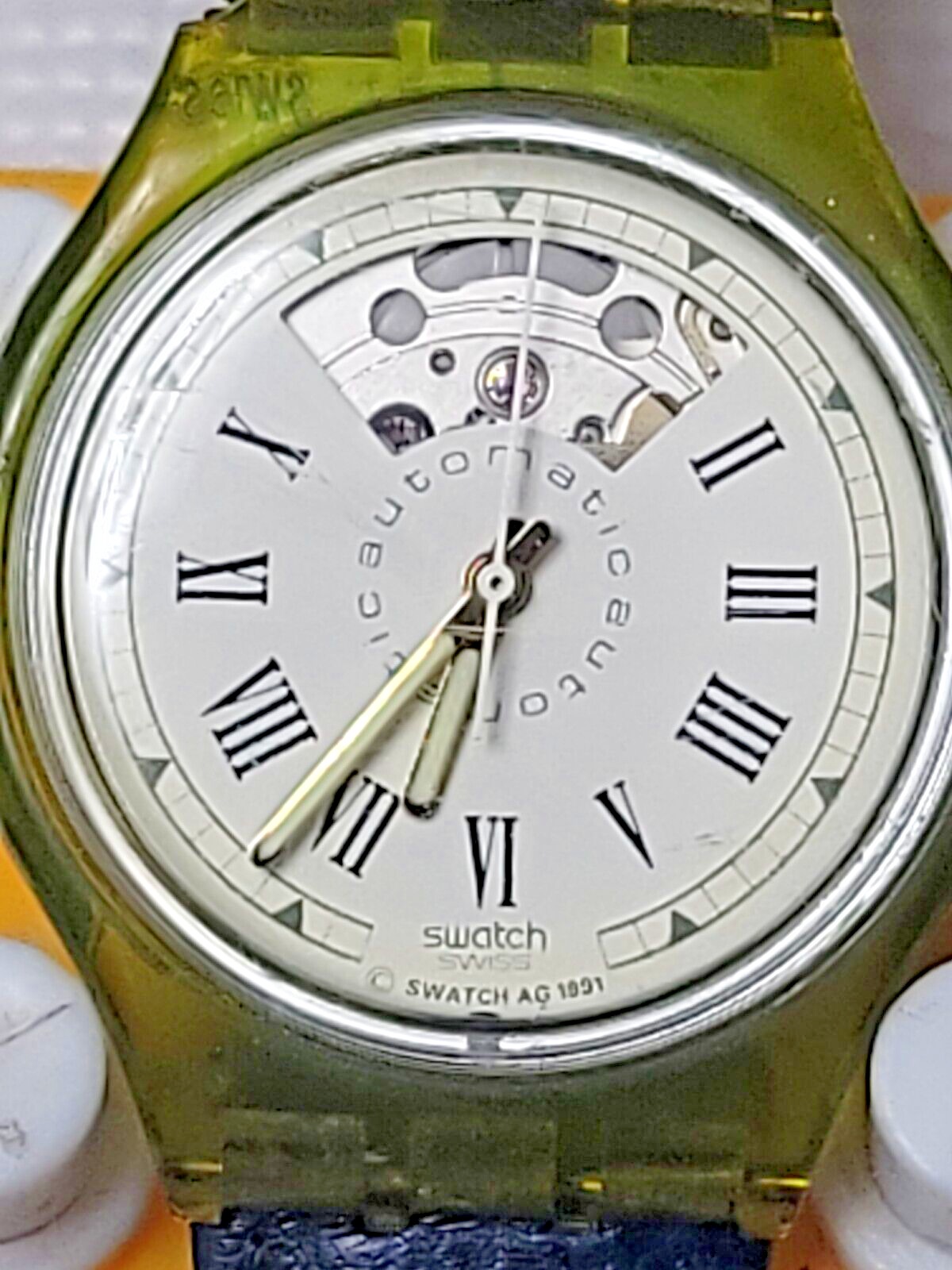スウォッチ 23JWELS SWATCH 自動巻 23JEWELS 1994 スケルトン 両面 