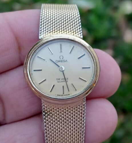 Vintage Omega 10K GF Deville Quartz Women's Swiss Watch 7 1