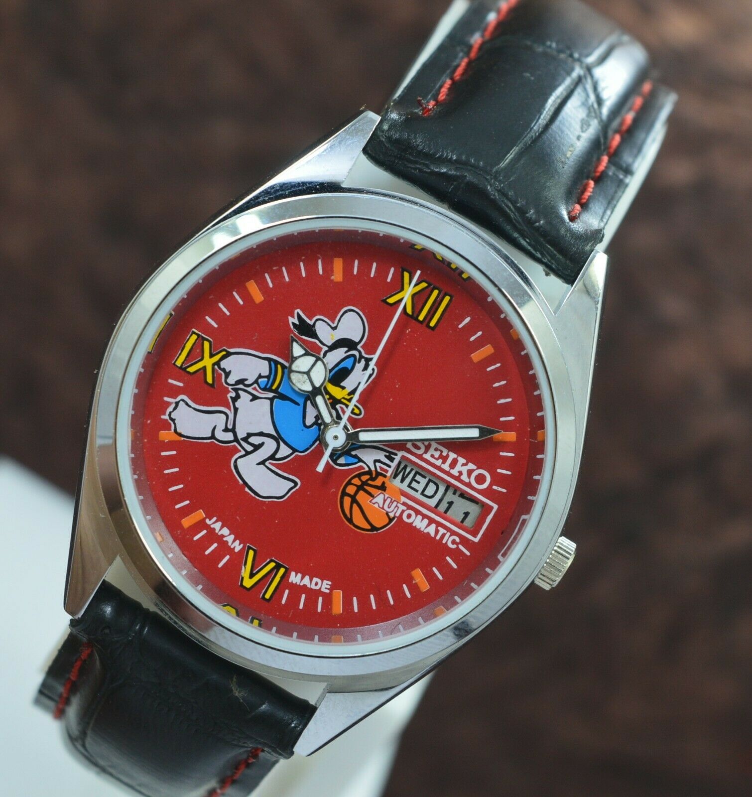 91st】ビンテージ Seiko5 × MICKEY 17 JEWEL CAL.7009A DAY DATE 35mm 