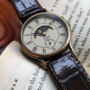 Seiko Alba V806-0150 Small Second Sun Moon Two-Tone Qz  display picture 2