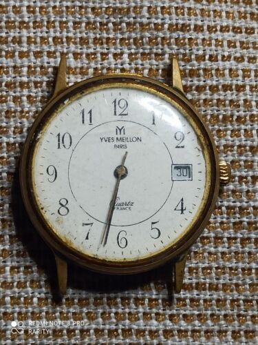 Montre femme YVES MEILLON plaqué or – boîtier rectangulaire – années 2000 - Montres & Bijoux