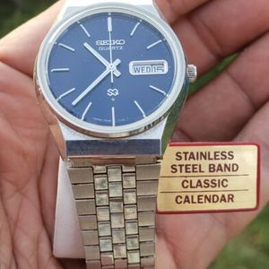 Vintage Mens Seiko Quartz SQ Day Date Wristwatch 7546-7119 Dark Blue Dial |  WatchCharts