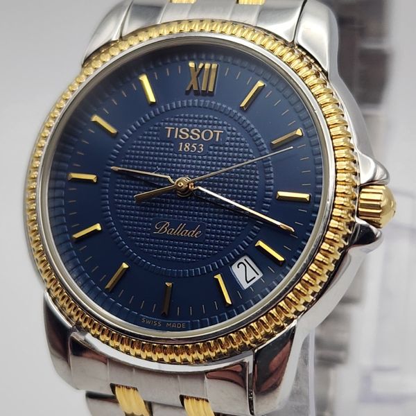 Tissot Ballade Quartz Blue Dial Two Tone Steel Strap Watch for Men - T156.410.22.041.00