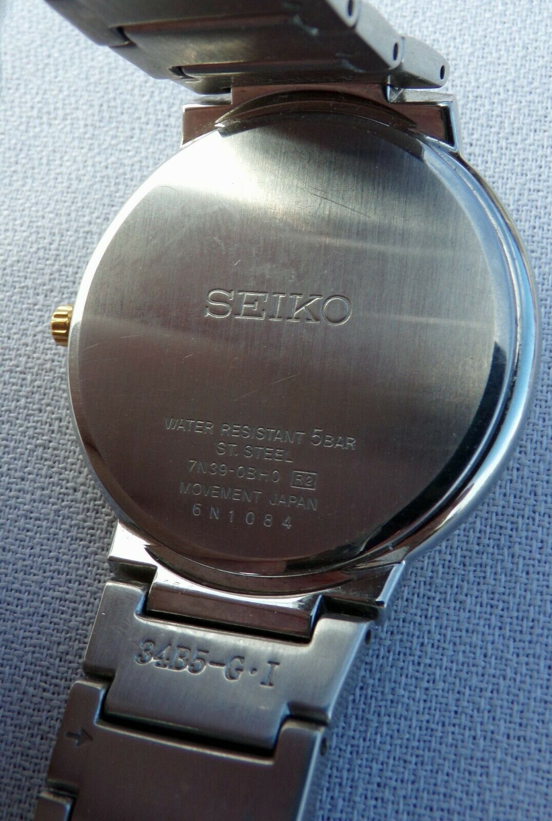 Seiko 7N39-OBHO Wristwatch Stainless Steel Band & White Dial