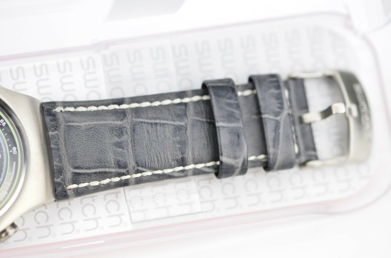 2008 Swatch Mr Grey Green and Grey Chronograph Quartz Watch