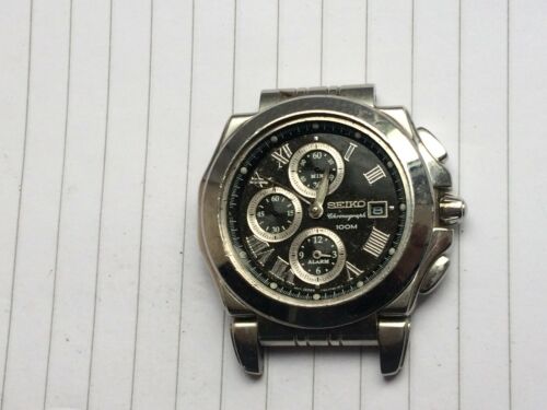 SEIKO 100M QUARTZ CHRONOGRAPH 7T62 0EW0 STAINLESS STEEL FOR SPARES