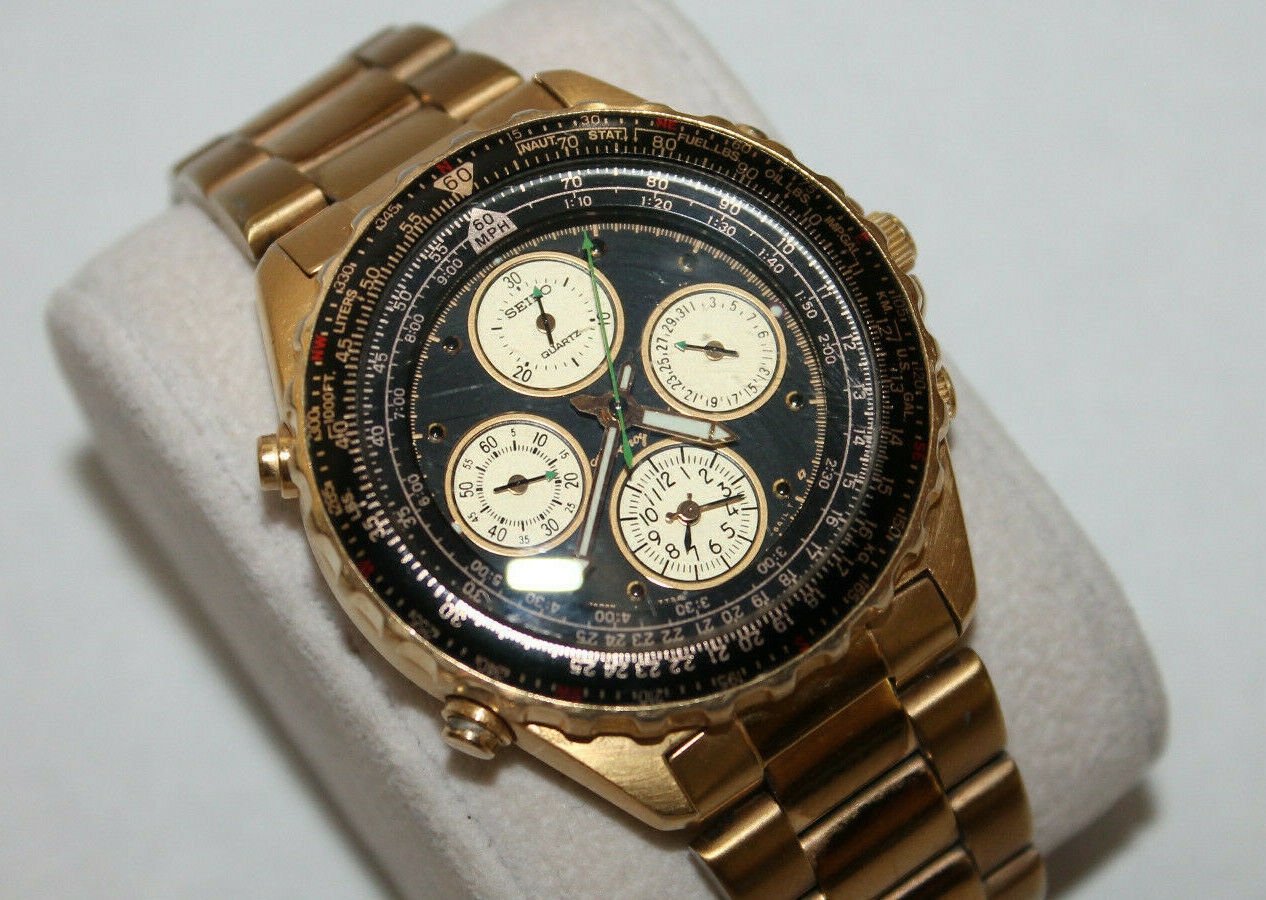 Seiko outlet flightmaster gold