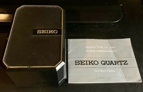 Vintage 1991 Seiko A904-5199 LCD Watch Alarm/Chronograph Goldtone w/ instructions | WatchCharts
