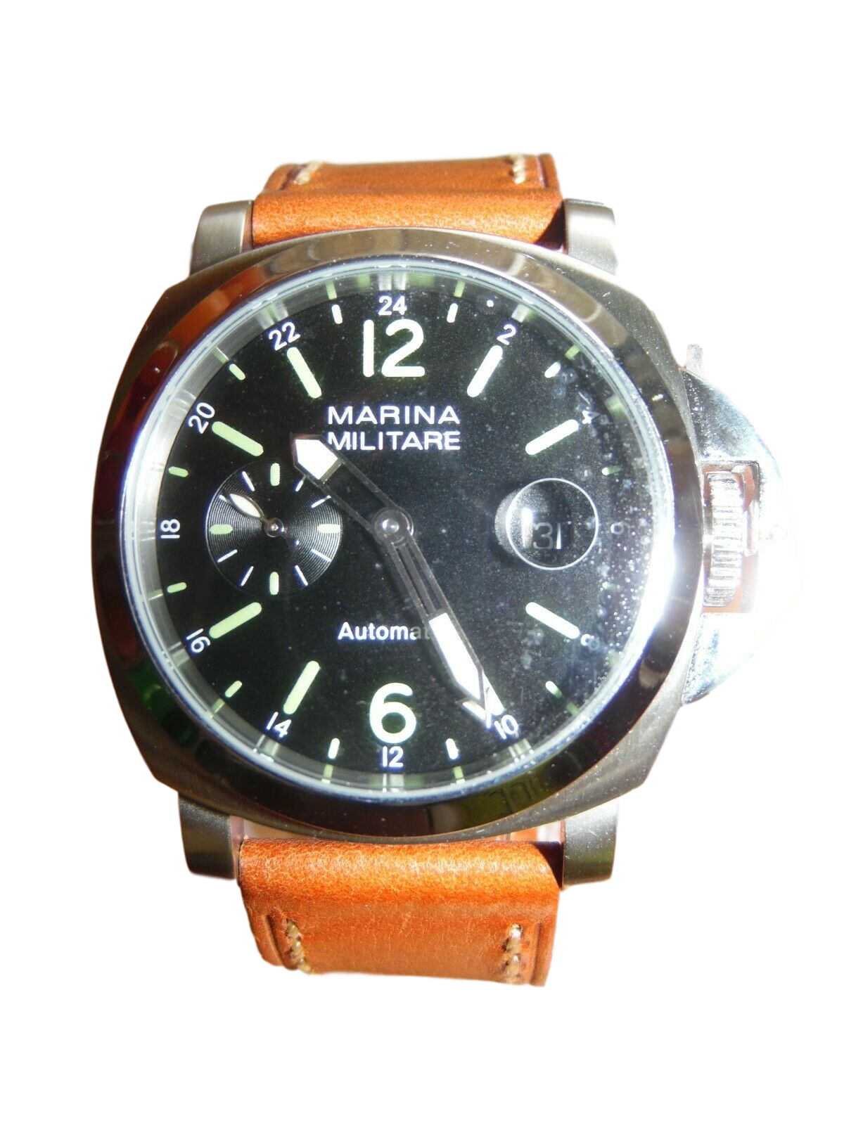 PARNIS MARINA MILITARE 44mm GMT Pilots watch Automatic men s watch PAM Homage WatchCharts