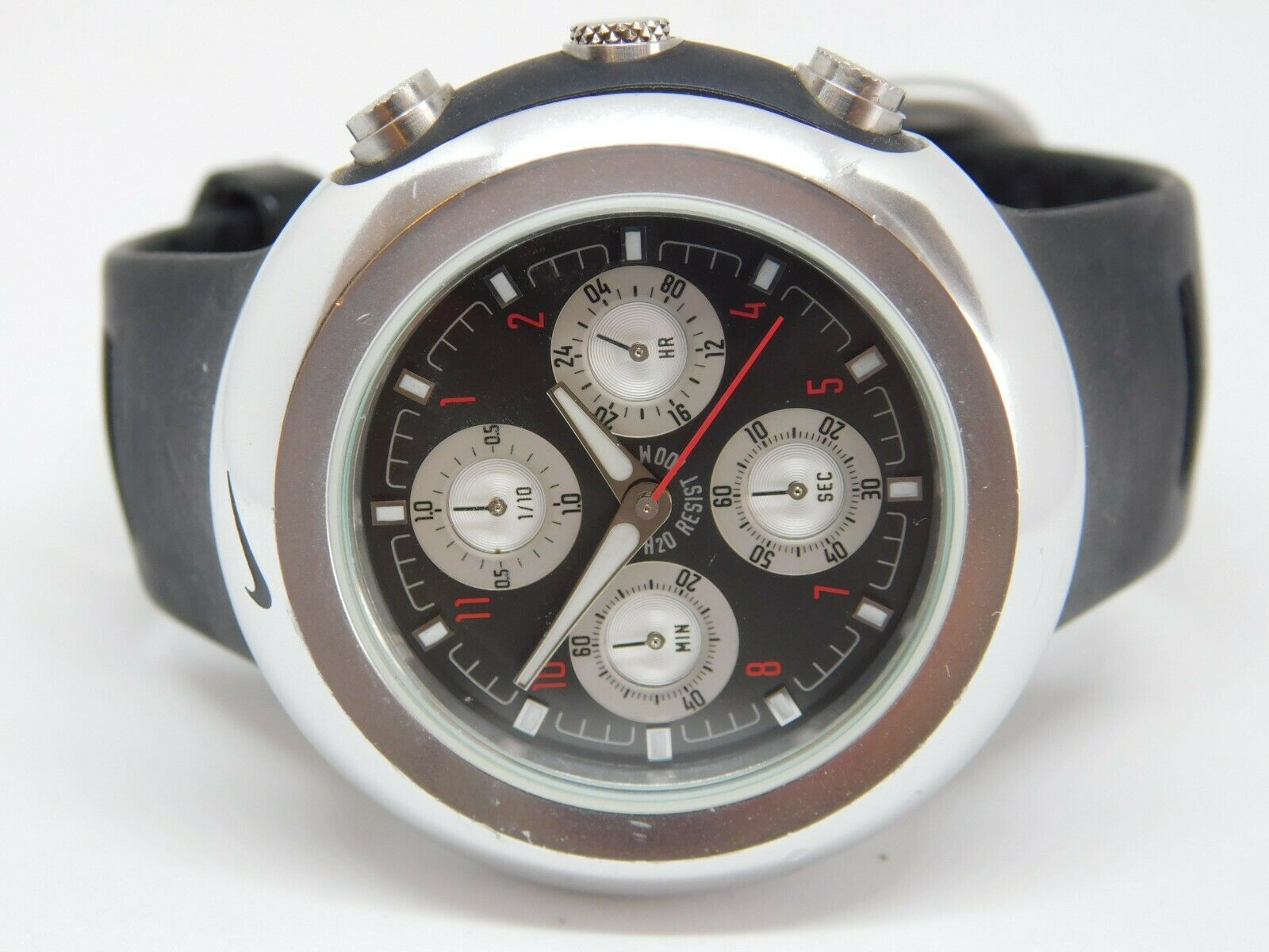 時計 Nike Oregon Series Chronograph Watch Nike Oregon Series Analog Chrono Watch - Black / White / Blue