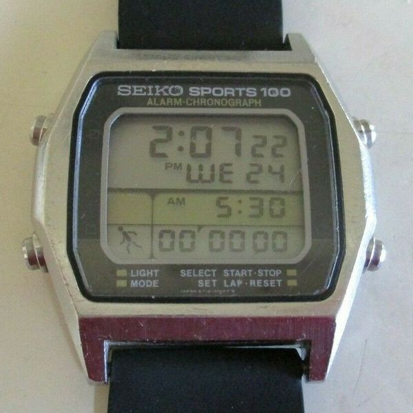 Vintage Seiko Sports 100 Digital LCD Watch - Alarm Chronograph - Working  1980s | WatchCharts