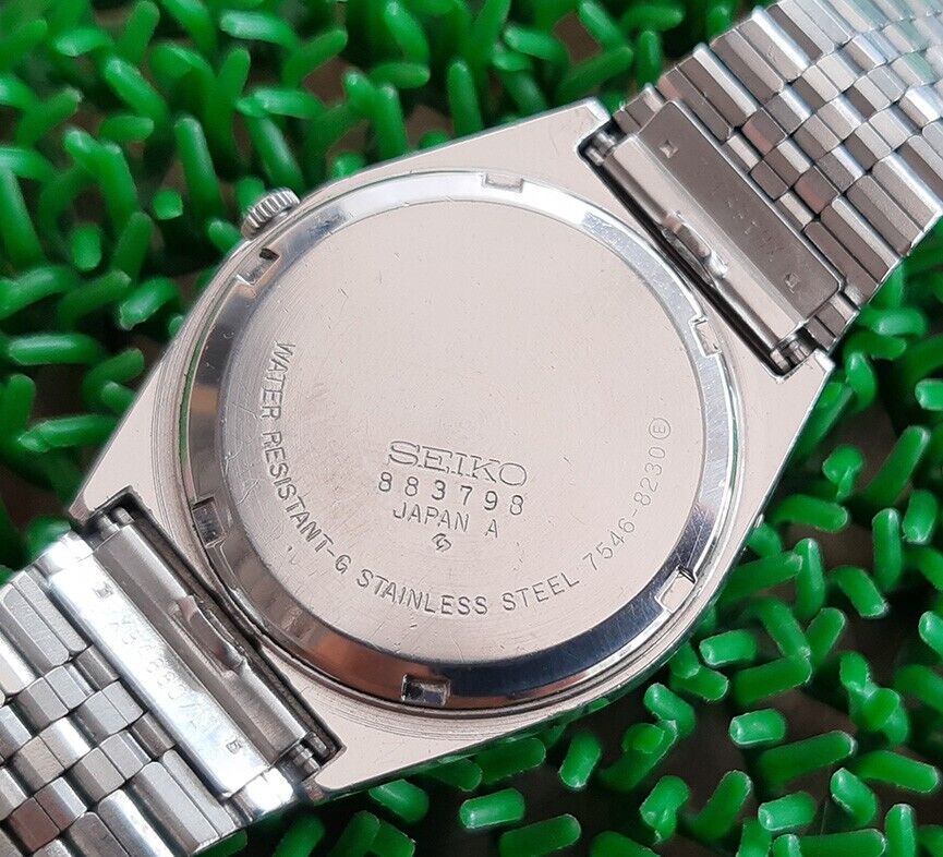 NICE VINTAGE SEIKO QUARTZ TYPE II 7546-8230 RARE DIAL JAPAN MADE