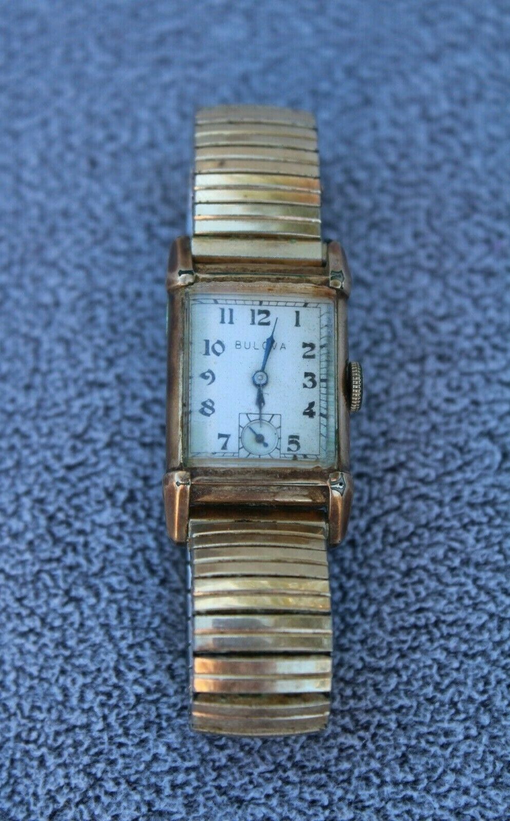 Vintage Bulova Wrist Watch 8439329 10K Gold Filled Speidel Band