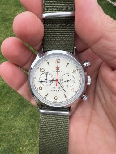 Sea-Gull 1963 38mm Acrylic Glass Pilot Chronograph Watch 19... for $179 for  sale from a Trusted Seller on Chrono24