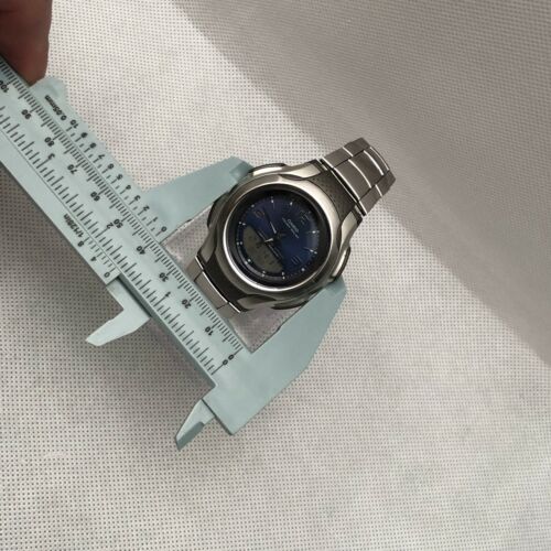 New Casio AW-S90 2790 Digital Analog SS Blue Dial Men's Watch