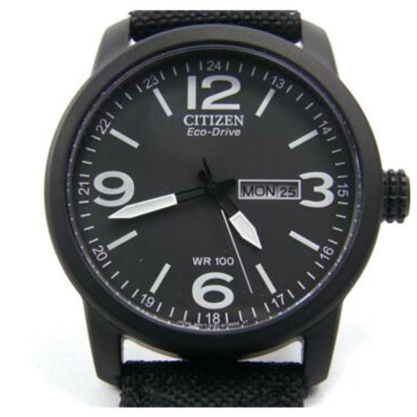 Mens Citizen Eco Drive Day Date E101 stainless steel wrist watch
