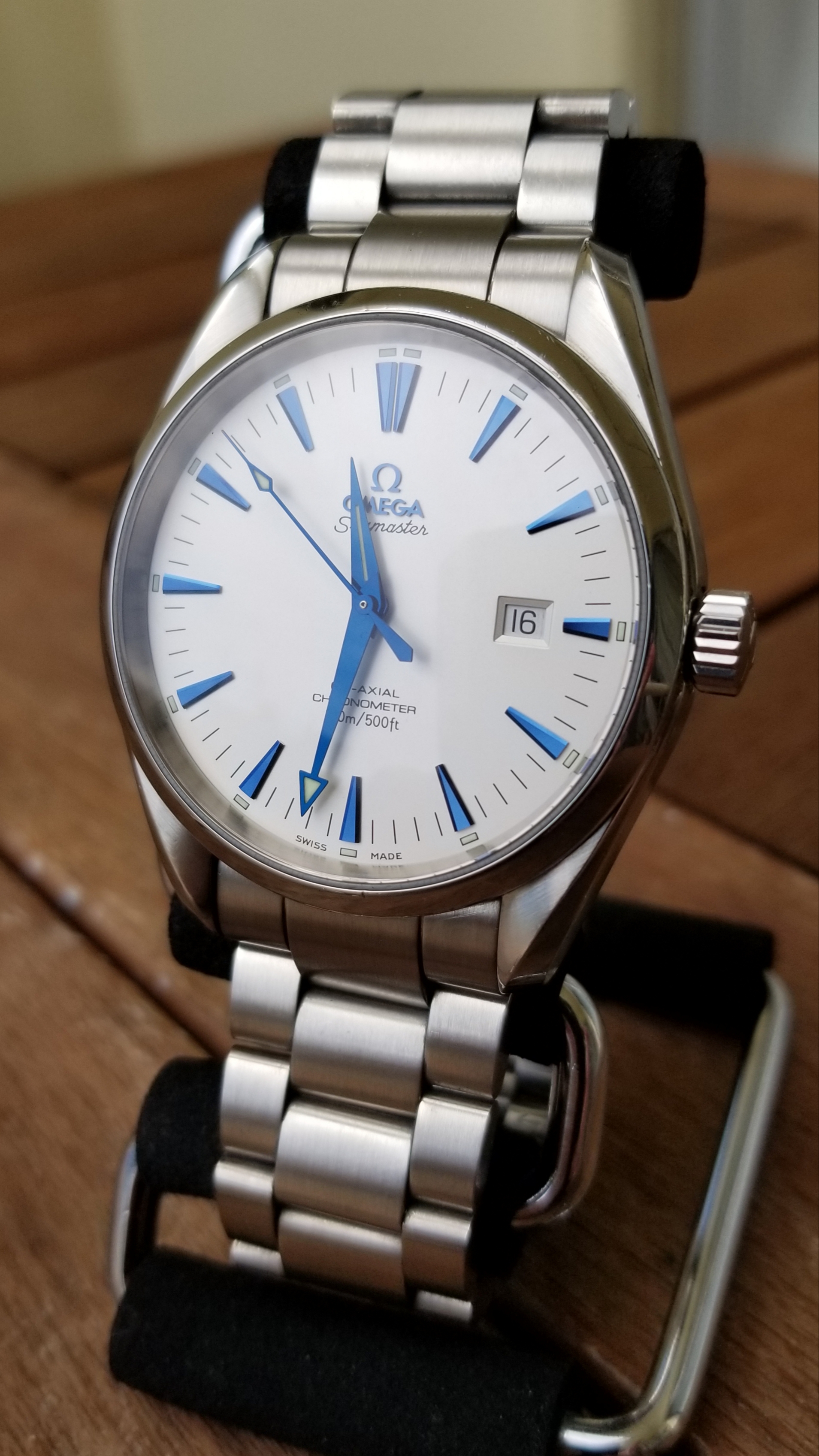 omega aqua terra blue hands