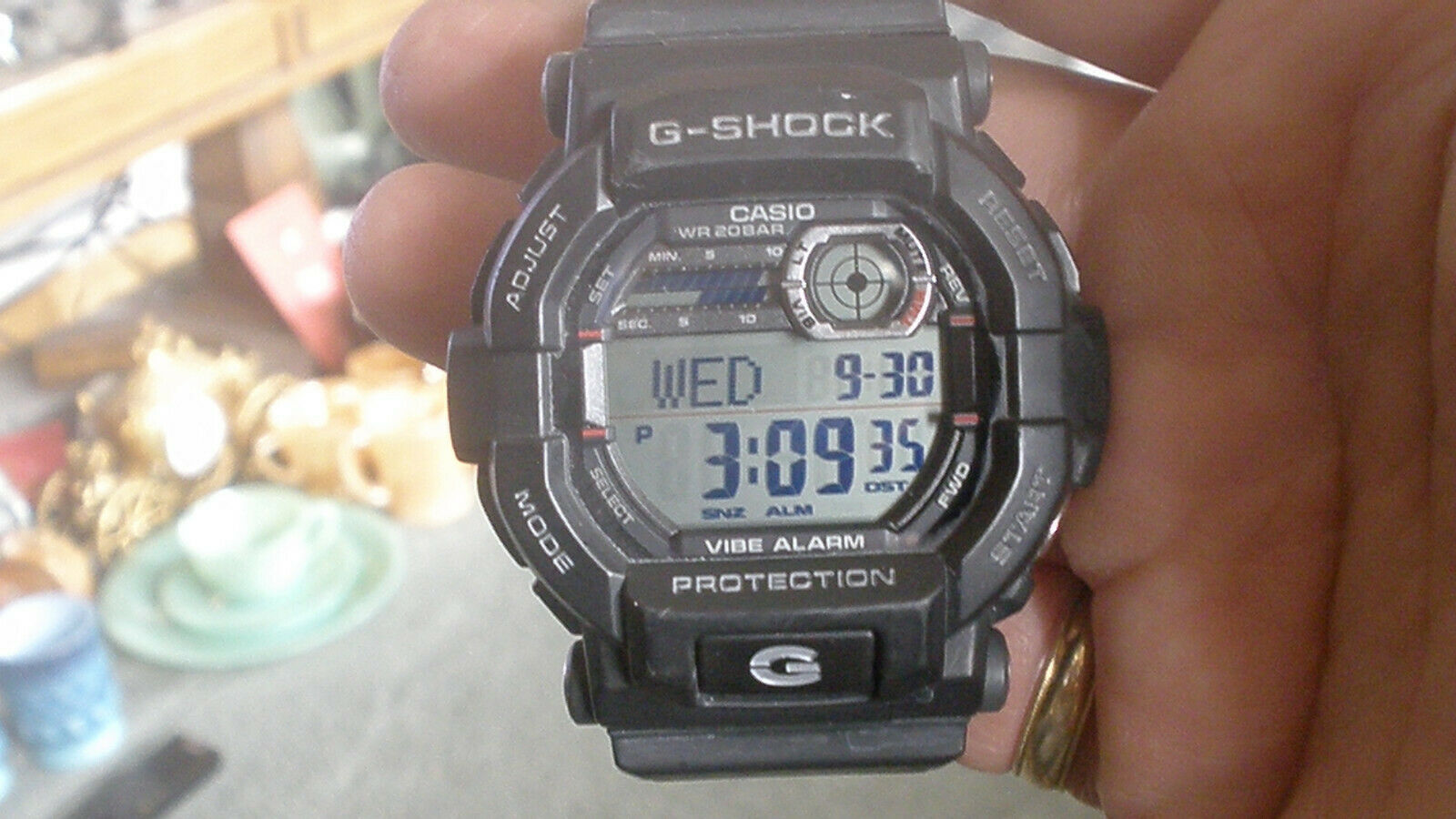 Casio G-Shock GD-350-1C Vibration Alarms Black with Blue lettering