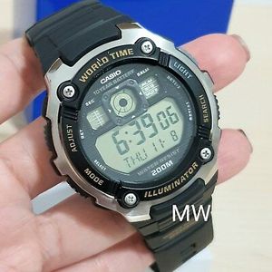 New Casio Ae 00w 9a World Time Illuminator Digital Mens Watch Ae00 Ae00w Watchcharts