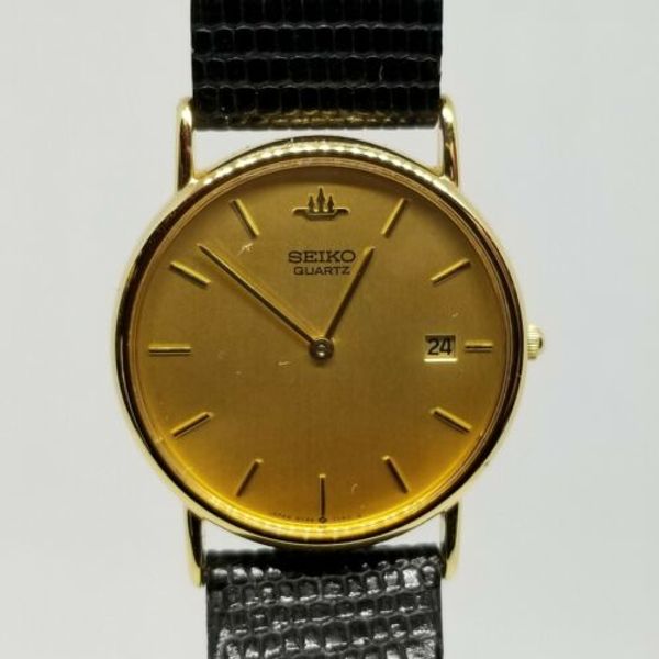 Seiko Men's Watch Wristwatch Date Quartz 5Y39-7010 Japan Gold Tone |  WatchCharts