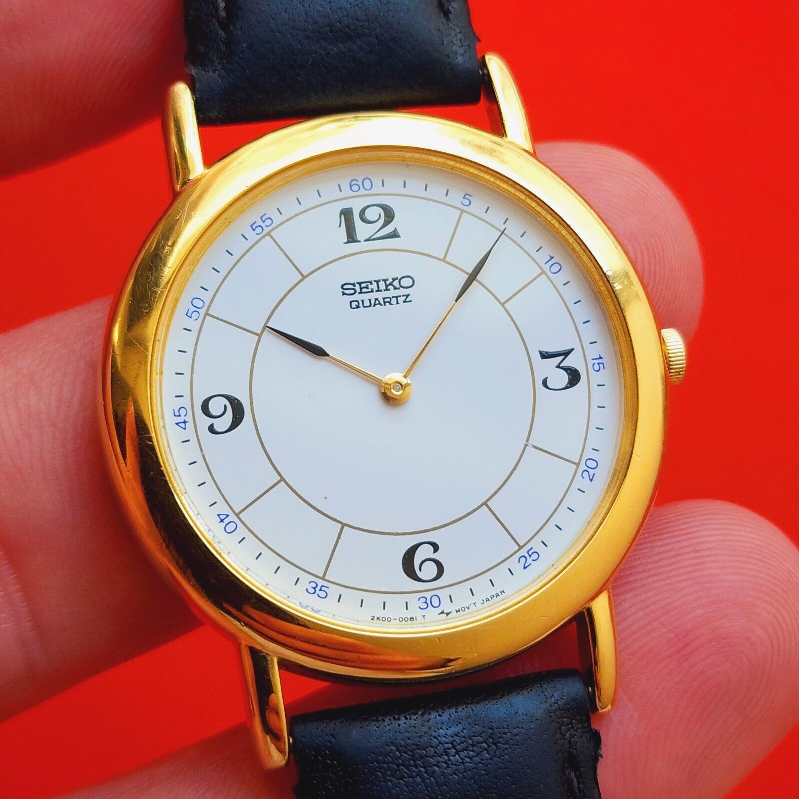 Seiko Quartz Watch Rare White Sector Dial Breguet Numerals 2K00