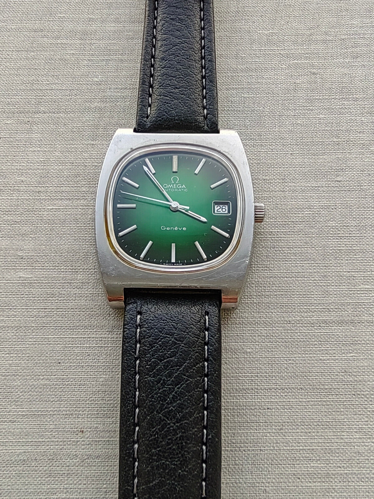 Omega Geneve Ref.: 166.0190 cal. 1012, Green dial Tank TV 166,0190