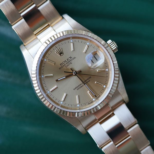 FS: Near Mint Yellow Gold Rolex Date 15238 | WatchCharts Marketplace