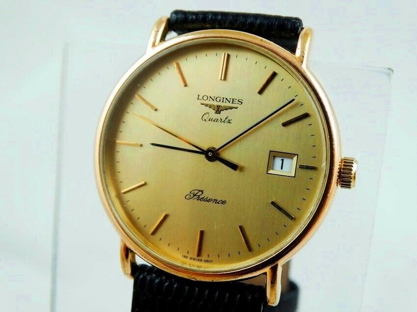 Longines presence quartz online gold