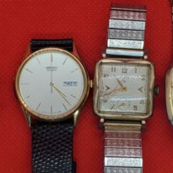 VINTAGE WATCH LOT OF 4 CITIZEN QUARTZ ELGIN SEIKO RODOLPHE by LONGINES