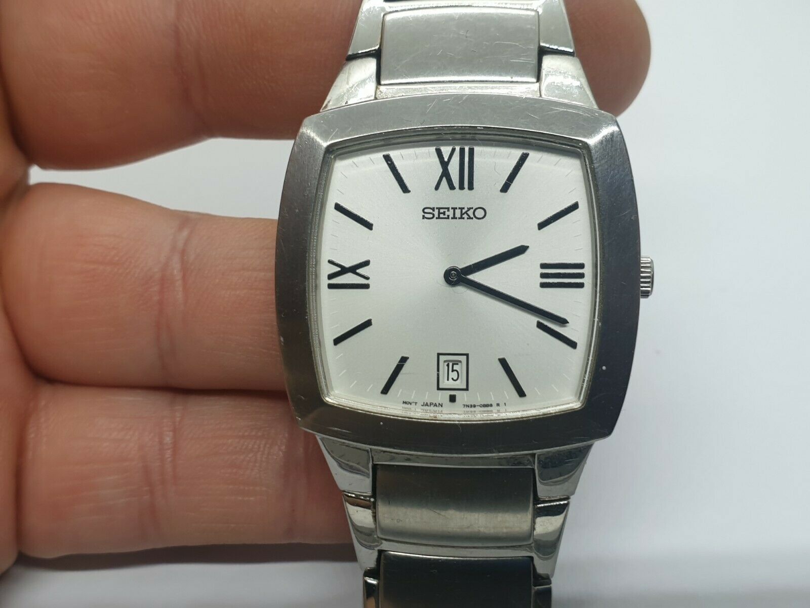 Seiko 7N39-0AS0 Gents Premier model Rare Import Square Quartz