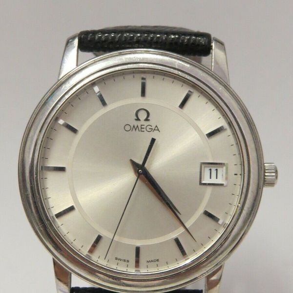 OMEGA DeVille Prestige Quartz 196.1150 SILVER DIAL DATE MEN'S WATCH