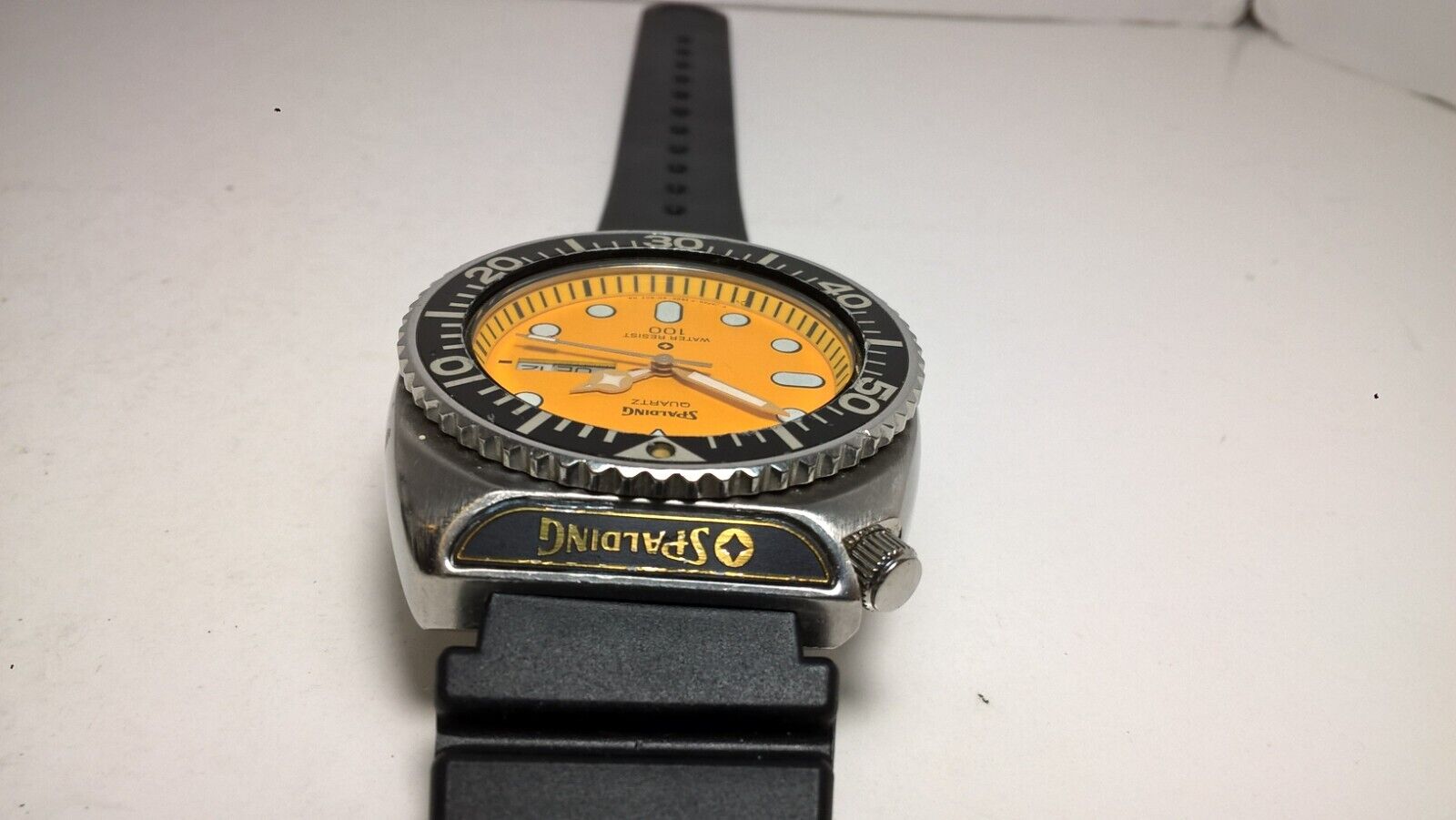 【電池切れ】CITIZEN SPALDING ウォッチ 3800-396910 SPALDING / CITIZEN 3800-396910 Y DIVER Watch Japan