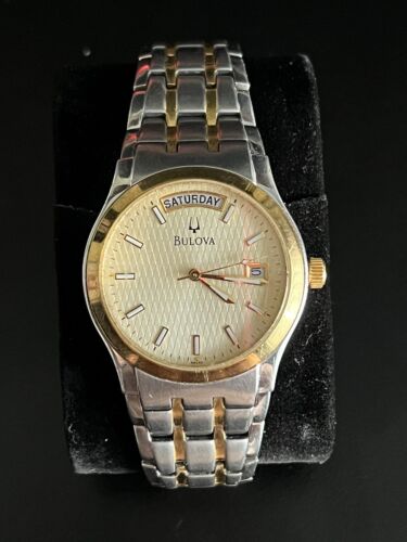 Used Mens Bulova C960603 Day Date Two tone Gold Watch WatchCharts Marketplace